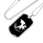 Dragon Black And White Necklace Stainless Steel or 18k Gold Dog Tag 24" Chain-Express Your Love Gifts