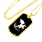 Dragon Black And White Necklace Stainless Steel or 18k Gold Dog Tag 24" Chain-Express Your Love Gifts