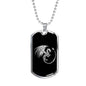 Dragon Dog Tag Stainless Steel or 18k Gold 24" Chain Gothic Dragons Pendant - Express Your Love Gifts