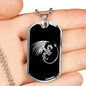 Dragon Dog Tag Stainless Steel or 18k Gold 24" Chain Gothic Dragons Pendant - Express Your Love Gifts