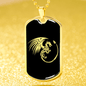 Dragon Dog Tag Stainless Steel or 18k Gold 24" Chain Gothic Dragons Pendant - Express Your Love Gifts