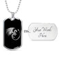 Dragon Dog Tag Stainless Steel or 18k Gold 24" Chain Gothic Dragons Pendant - Express Your Love Gifts