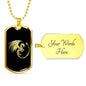 Dragon Dog Tag Stainless Steel or 18k Gold 24" Chain Gothic Dragons Pendant - Express Your Love Gifts