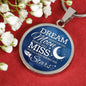 Dream Shoot For The Moon Circle Necklace Stainless Steel or 18k Gold 18-22" - Express Your Love Gifts