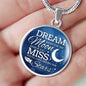 Dream Shoot For The Moon Circle Necklace Stainless Steel or 18k Gold 18-22" - Express Your Love Gifts