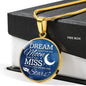 Dream Shoot For The Moon Circle Necklace Stainless Steel or 18k Gold 18-22" - Express Your Love Gifts