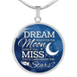 Dream Shoot For The Moon Circle Necklace Stainless Steel or 18k Gold 18-22" - Express Your Love Gifts
