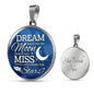 Dream Shoot For The Moon Circle Necklace Stainless Steel or 18k Gold 18-22" - Express Your Love Gifts