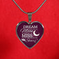 Dream Shoot For The Moon Necklace Stainless Steel or 18k Gold Heart Pendant 18-22" - Express Your Love Gifts