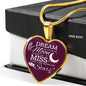 Dream Shoot For The Moon Necklace Stainless Steel or 18k Gold Heart Pendant 18-22" - Express Your Love Gifts