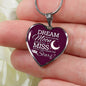 Dream Shoot For The Moon Necklace Stainless Steel or 18k Gold Heart Pendant 18-22" - Express Your Love Gifts