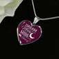 Dream Shoot For The Moon Necklace Stainless Steel or 18k Gold Heart Pendant 18-22" - Express Your Love Gifts