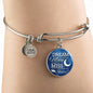 Dream Shoot For The Moon Stainless Steel or 18k Gold Circle Bangle Bracelet - Express Your Love Gifts
