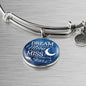 Dream Shoot For The Moon Stainless Steel or 18k Gold Circle Bangle Bracelet - Express Your Love Gifts