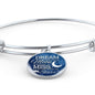 Dream Shoot For The Moon Stainless Steel or 18k Gold Circle Bangle Bracelet - Express Your Love Gifts