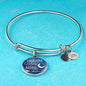 Dream Shoot For The Moon Stainless Steel or 18k Gold Circle Bangle Bracelet - Express Your Love Gifts