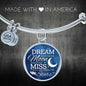 Dream Shoot For The Moon Stainless Steel or 18k Gold Circle Bangle Bracelet - Express Your Love Gifts
