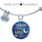 Dream Shoot For The Moon Stainless Steel or 18k Gold Circle Bangle Bracelet - Express Your Love Gifts