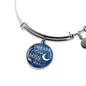 Dream Shoot For The Moon Stainless Steel or 18k Gold Circle Bangle Bracelet - Express Your Love Gifts