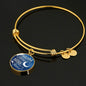 Dream Shoot For The Moon Stainless Steel or 18k Gold Circle Bangle Bracelet - Express Your Love Gifts