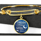 Dream Shoot For The Moon Stainless Steel or 18k Gold Circle Bangle Bracelet - Express Your Love Gifts