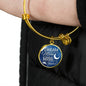Dream Shoot For The Moon Stainless Steel or 18k Gold Circle Bangle Bracelet - Express Your Love Gifts