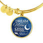 Dream Shoot For The Moon Stainless Steel or 18k Gold Circle Bangle Bracelet - Express Your Love Gifts