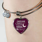 Dream Shoot For The Moon Stainless Steel or 18k Gold Heart Bangle Bracelet - Express Your Love Gifts
