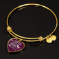 Dream Shoot For The Moon Stainless Steel or 18k Gold Heart Bangle Bracelet - Express Your Love Gifts