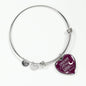 Dream Shoot For The Moon Stainless Steel or 18k Gold Heart Bangle Bracelet - Express Your Love Gifts