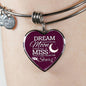 Dream Shoot For The Moon Stainless Steel or 18k Gold Heart Bangle Bracelet - Express Your Love Gifts