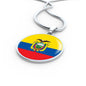 Ecuador Flag Necklace Ecuador Flag Circle Pendant Stainless Steel or 18k Gold 18-22" - Express Your Love Gifts