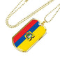 Ecuador Flag Necklace Ecuador Flag Stainless Steel or 18k Gold Dog Tag 24" - Express Your Love Gifts