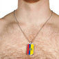 Ecuador Flag Necklace Ecuador Flag Stainless Steel or 18k Gold Dog Tag 24" - Express Your Love Gifts