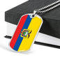 Ecuador Flag Necklace Ecuador Flag Stainless Steel or 18k Gold Dog Tag 24" - Express Your Love Gifts