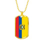 Ecuador Flag Necklace Ecuador Flag Stainless Steel or 18k Gold Dog Tag 24" - Express Your Love Gifts