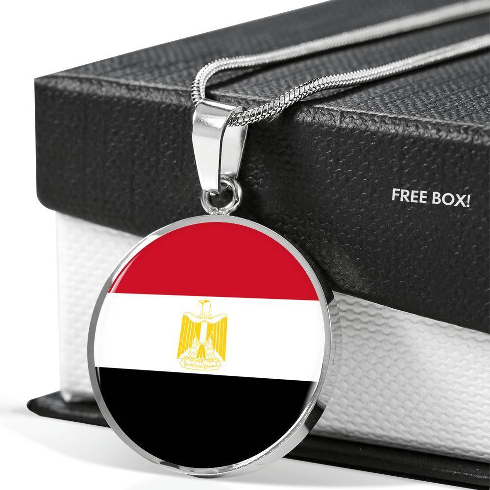 Egypt Flag Necklace Egypt Flag Stainless Steel or 18k Gold 18-22" - Express Your Love Gifts