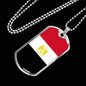Egypt Flag Necklace Egypt Flag Stainless Steel or 18k Gold Dog Tag 24" - Express Your Love Gifts