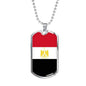 Egypt Flag Necklace Egypt Flag Stainless Steel or 18k Gold Dog Tag 24" - Express Your Love Gifts