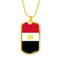 Egypt Flag Necklace Egypt Flag Stainless Steel or 18k Gold Dog Tag 24" - Express Your Love Gifts