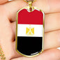 Egypt Flag Necklace Egypt Flag Stainless Steel or 18k Gold Dog Tag 24" - Express Your Love Gifts