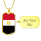 Egypt Flag Necklace Egypt Flag Stainless Steel or 18k Gold Dog Tag 24" - Express Your Love Gifts