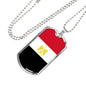 Egypt Flag Necklace Egypt Flag Stainless Steel or 18k Gold Dog Tag 24" - Express Your Love Gifts