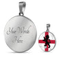 England Flag And Futbol/Soccer Circle Necklace Stainless Steel or 18k Gold 18-22" - Express Your Love Gifts
