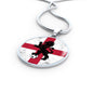 England Flag And Futbol/Soccer Circle Necklace Stainless Steel or 18k Gold 18-22" - Express Your Love Gifts