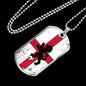 England Flag And Futbol/Soccer Necklace Stainless Steel or 18k Gold Dog Tag 24" Chain-Express Your Love Gifts