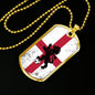 England Flag And Futbol/Soccer Necklace Stainless Steel or 18k Gold Dog Tag 24" Chain-Express Your Love Gifts