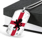 England Flag And Futbol/Soccer Necklace Stainless Steel or 18k Gold Dog Tag 24" Chain-Express Your Love Gifts