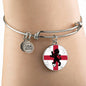 England Flag And Futbol/Soccer Stainless Steel or 18k Gold Circle Bangle Bracelet - Express Your Love Gifts