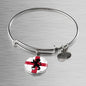 England Flag And Futbol/Soccer Stainless Steel or 18k Gold Circle Bangle Bracelet - Express Your Love Gifts